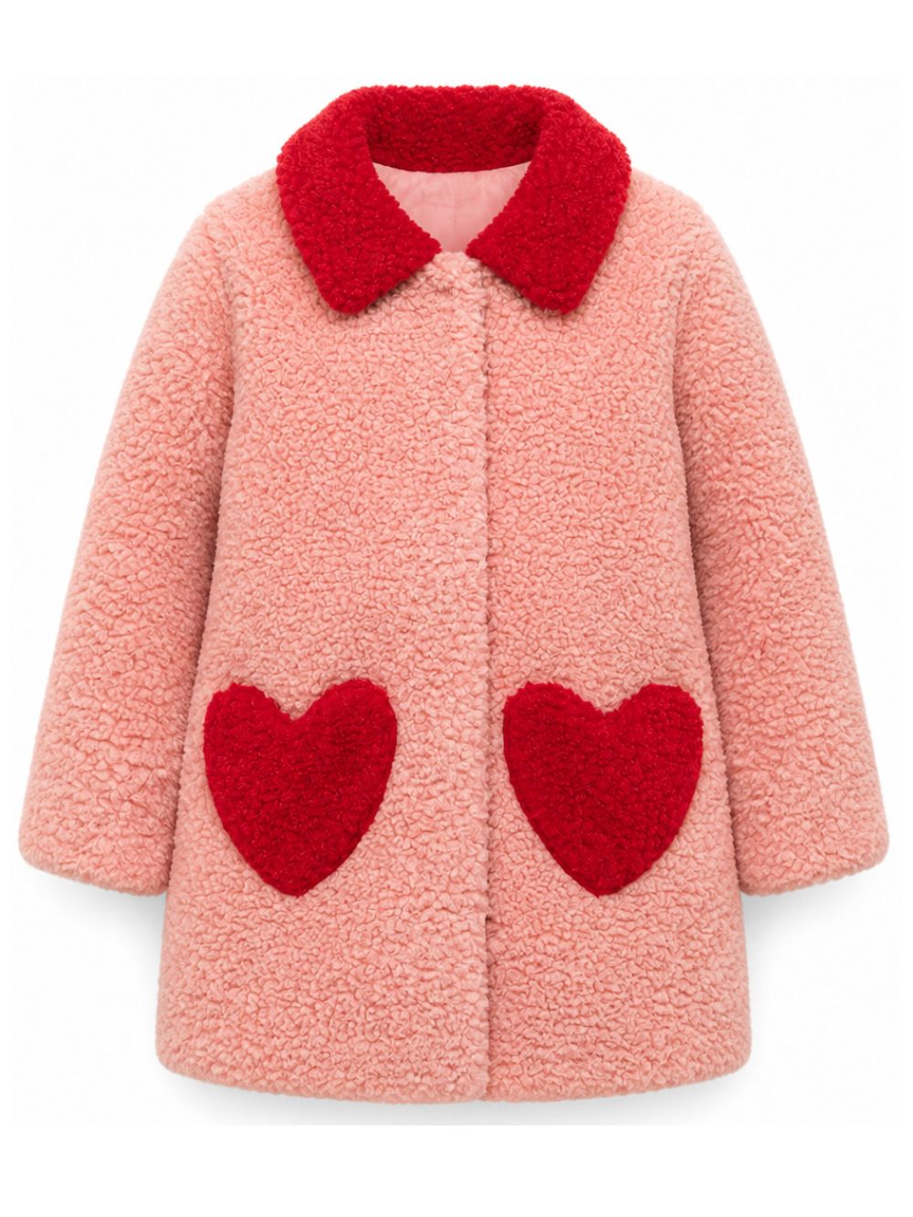 Cappotto per bambina Konges Slojd Kids rosa con decorazione a forma di cuori KS106289 S30039 KONGES SLOJD KIDS