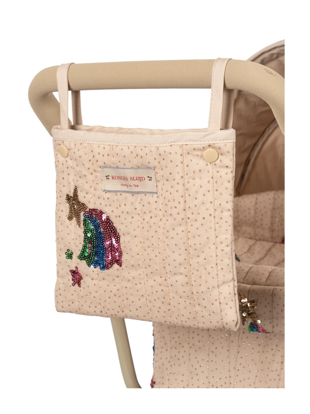 Carrozzina per bambole per bambina Konges Slojd Kids rosa con decorazioni in strass KS106300 P20037 KONGES SLOJD KIDS