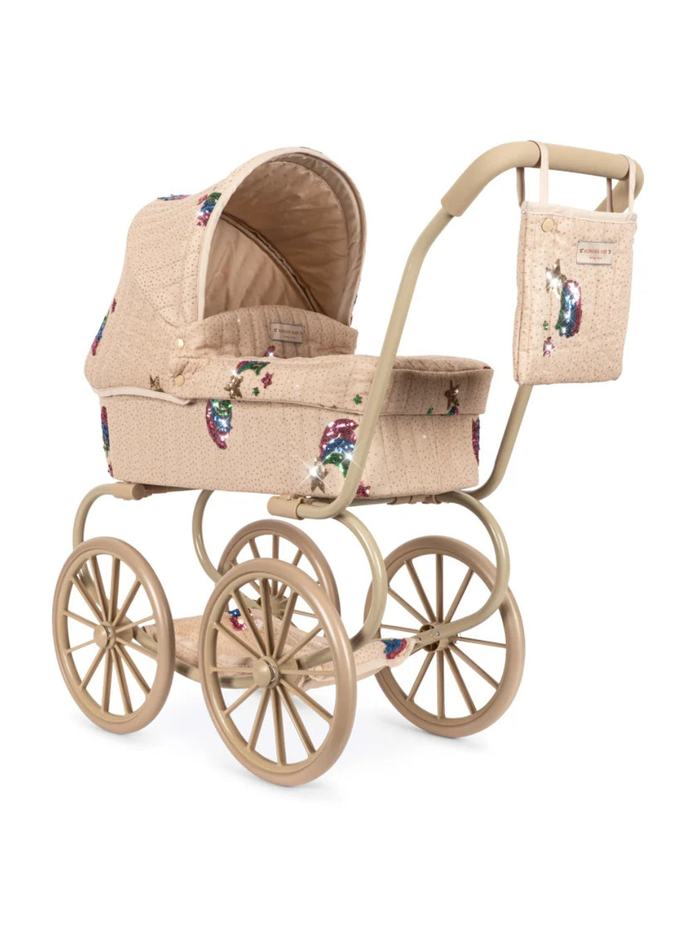 Carrozzina per bambole per bambina Konges Slojd Kids rosa con decorazioni in strass KS106300 P20037 KONGES SLOJD KIDS
