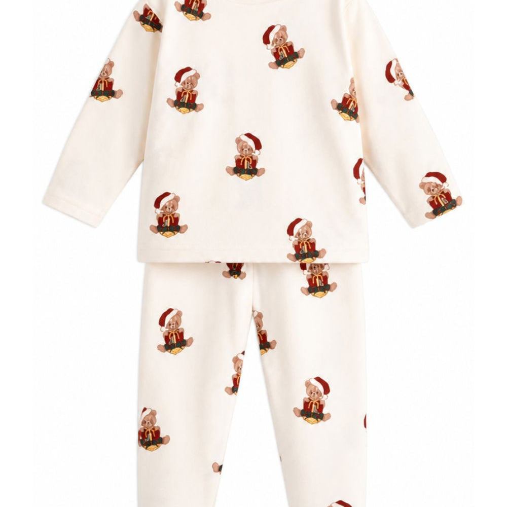 Pigiama per bambini Konges Slojd Kids bianco con stampa orsetto all-over KS106378 TEDDY KONGES SLOJD KIDS