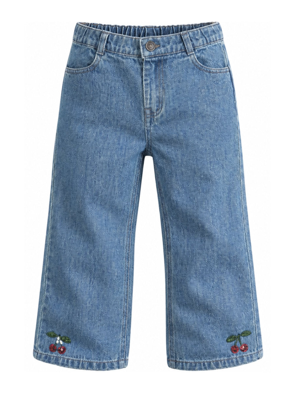 Pantaloni per bambina Konges Slojd Kids blu con motivo ciliegie con paillettes KS107385 S15018 KONGES SLOJD KIDS