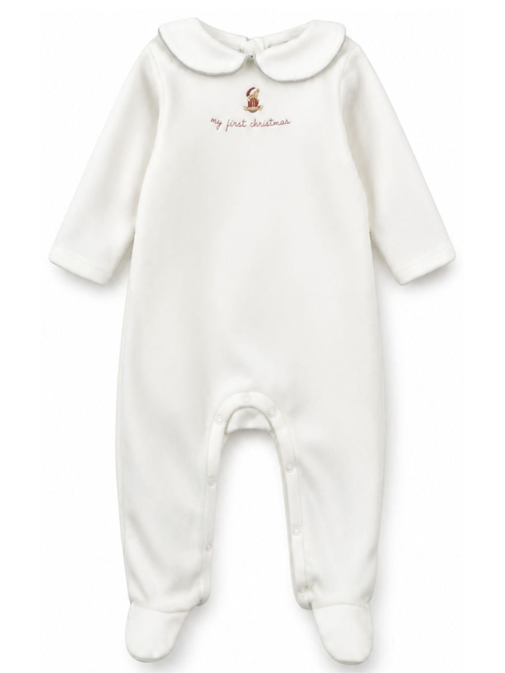 Tutina per neonati Konges Slojd Kids bianca con scritta "my first christmas" ricamata KS107961 WHITE KONGES SLOJD KIDS