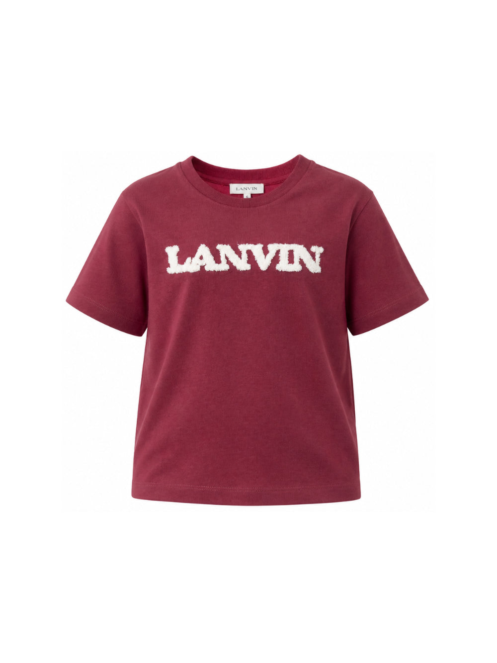 T-shirt per bambino Lanvin Kids bordeaux con logo ricamato N30397 955 LANVIN KIDS