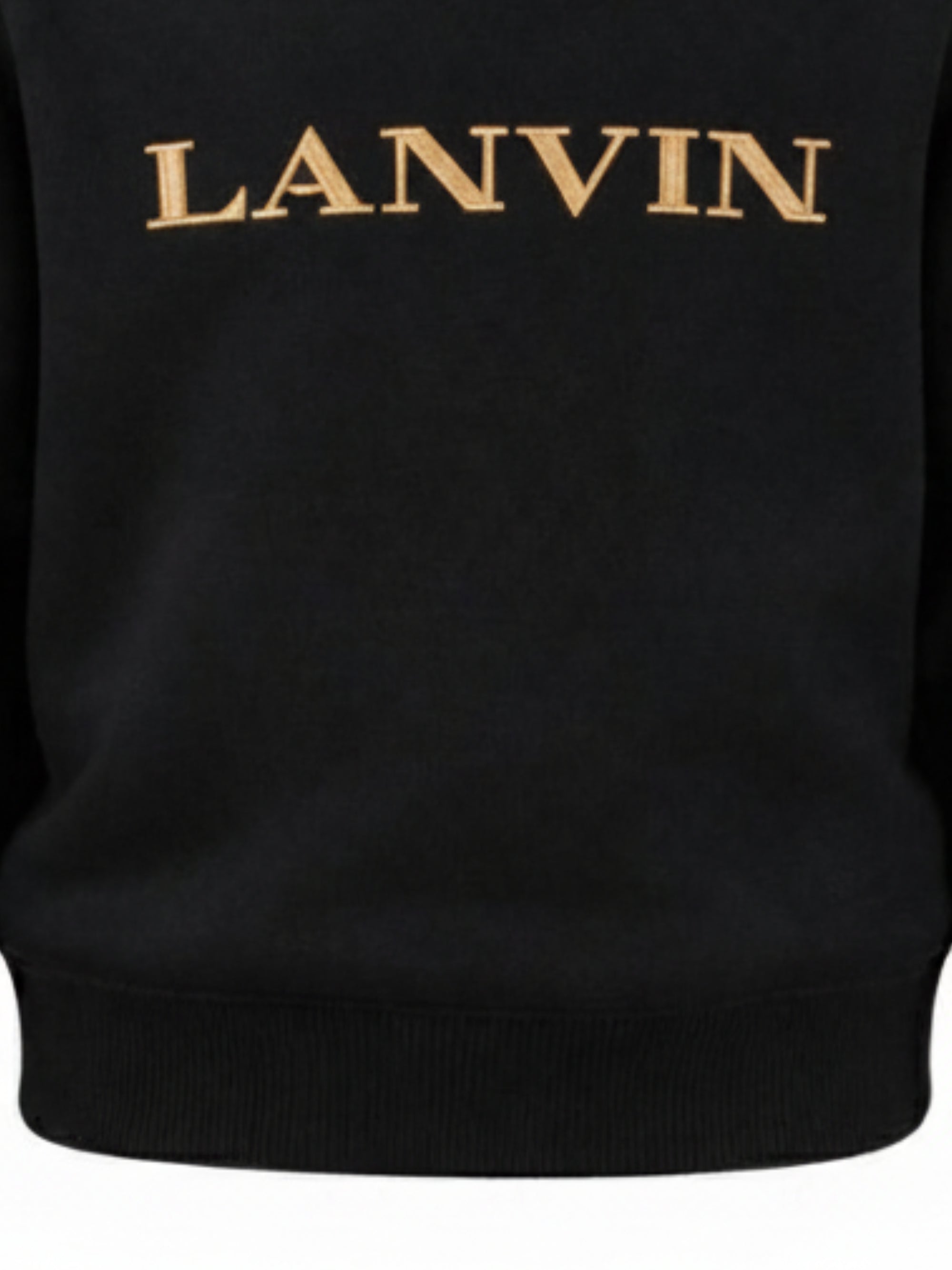 Felpa per bambini Lanvin Enfant nero con ricamo logo sul davanti N30401 09B LANVIN KIDS