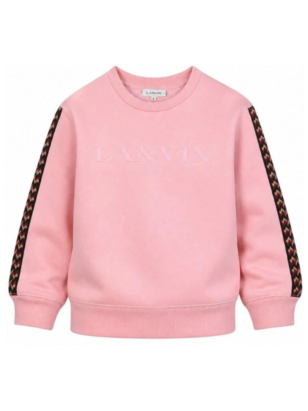 Felpa per bambini Lanvin Enfant rosa con ricamo logo sul davanti N30401 48N LANVIN KIDS