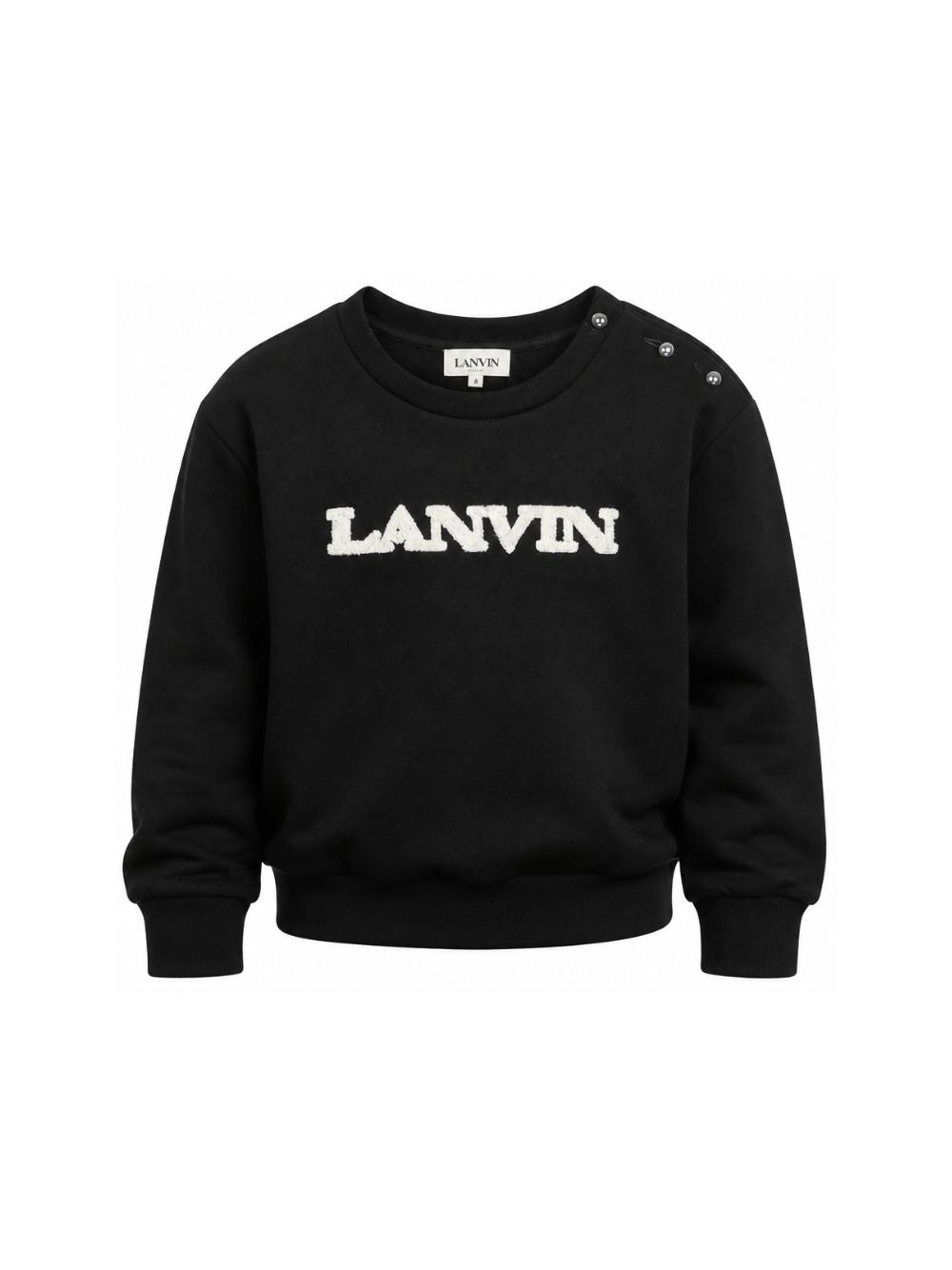 Felpa per bambino Lanvin Kids nera con applicazione logo N30402 09B LANVIN KIDS