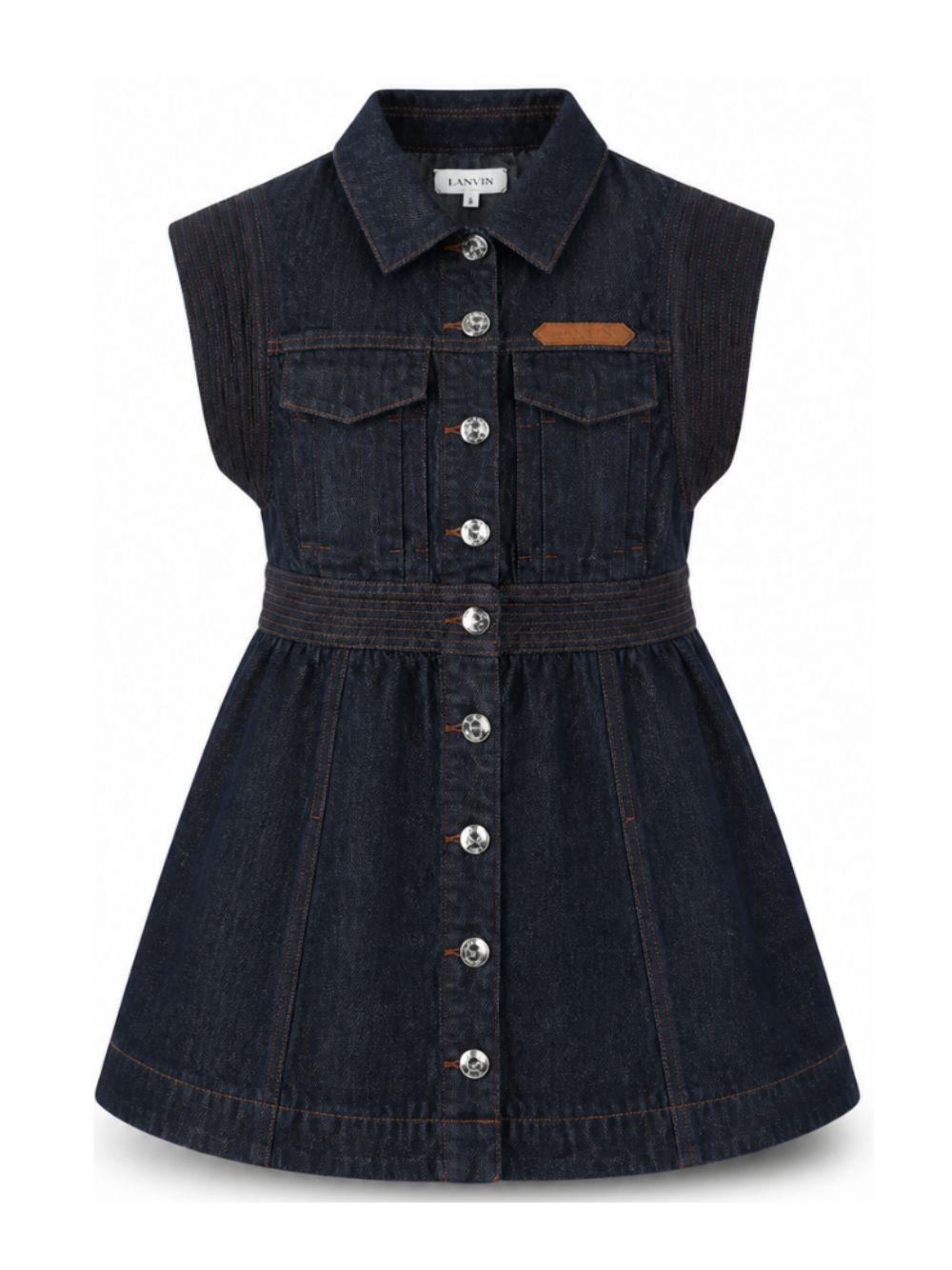 Abito per bambina Lanvin Kids denim con colletto classico N30409 Z28 LANVIN KIDS