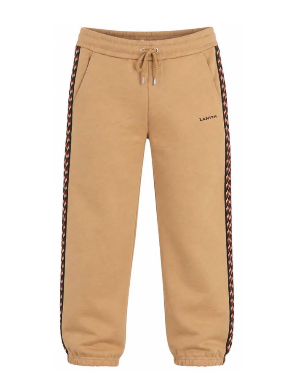 Pantaloni per bambino Lanvin Enfant beige con motivo chevron N30425 276 LANVIN KIDS