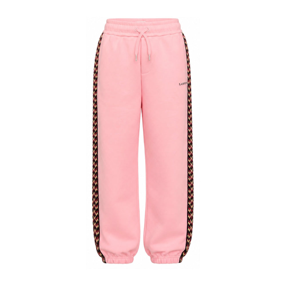 Pantaloni sportivi per bambina Lanvin Kids rosa con bande laterali N30425 48N LANVIN KIDS