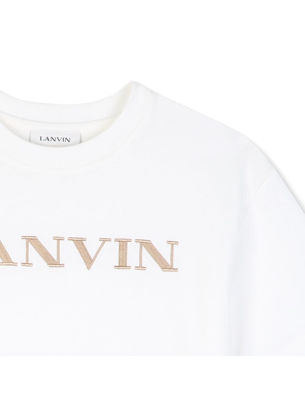 T-shirt per bambino Lanvin Kids bianca con logo sul davanti N30426 117 LANVIN KIDS
