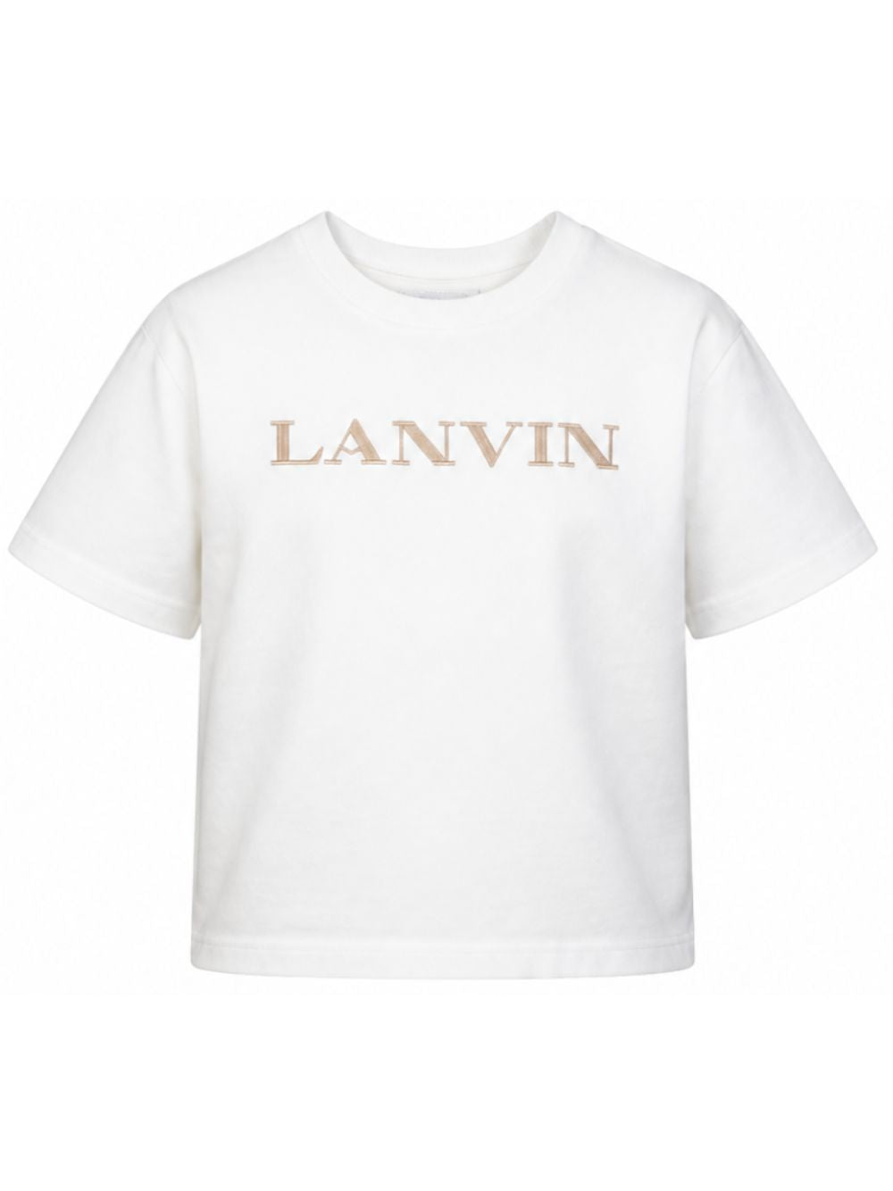 T-shirt per bambino Lanvin Kids bianca con logo sul davanti N30426 117 LANVIN KIDS