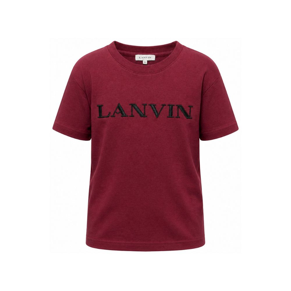 T-shirt per bambino Lanvin Kids bordeaux con logo sul davanti N30426 955 LANVIN KIDS