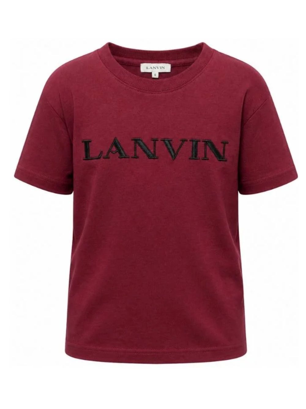 T-shirt per bambino Lanvin Kids bordeaux con logo sul davanti N30426 955 LANVIN KIDS