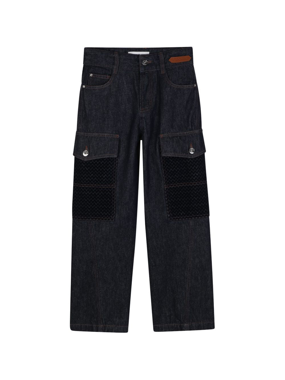 Jeans per bambino Lanvin Enfant denim con dettaglio chevron N30443 Z28 LANVIN KIDS