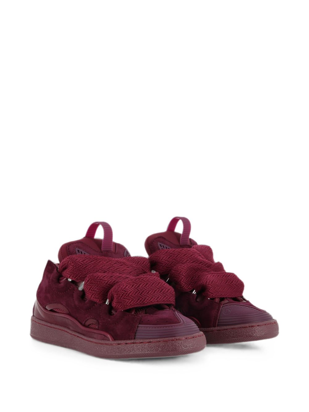Sneakers Curb per bambini Lanvin Kids rosse con inserti in pelle scamosciata N30455 955 LANVIN KIDS