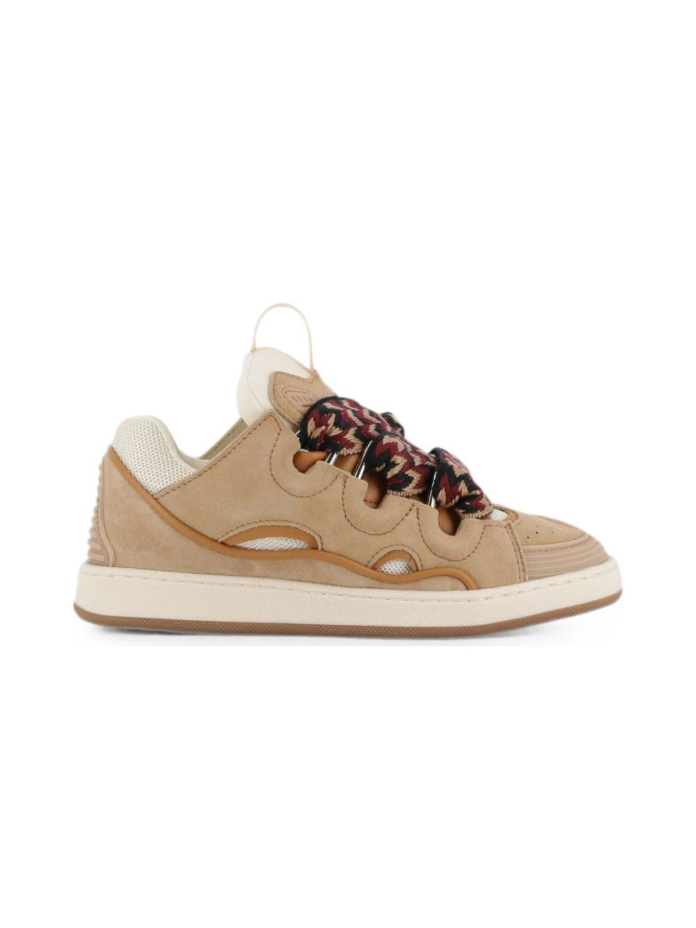 Sneakers per bambino Lanvin Enfant beige con lacci con stampa a zigzag N30458 P51 LANVIN KIDS
