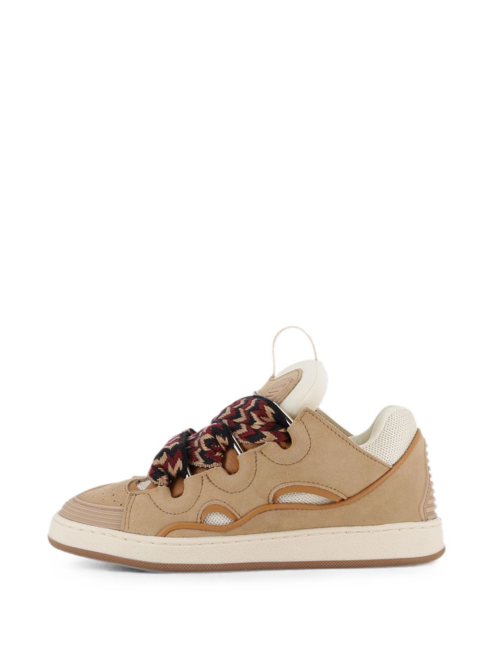 Sneakers per bambino Lanvin Enfant beige con lacci con stampa a zigzag N30458 P51 LANVIN KIDS