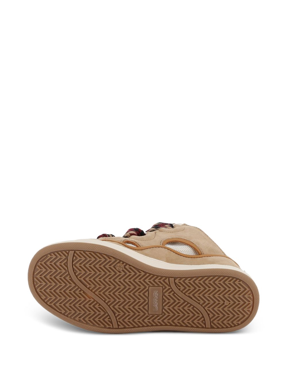 Sneakers per bambino Lanvin Enfant beige con lacci con stampa a zigzag N30458 P51 LANVIN KIDS