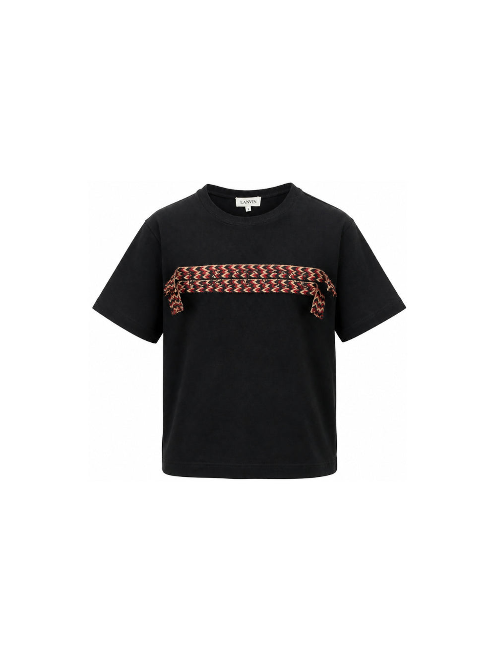 T-shirt per bambini Lanvin Kids nera con applicazione sul davanti N30480 09B LANVIN KIDS