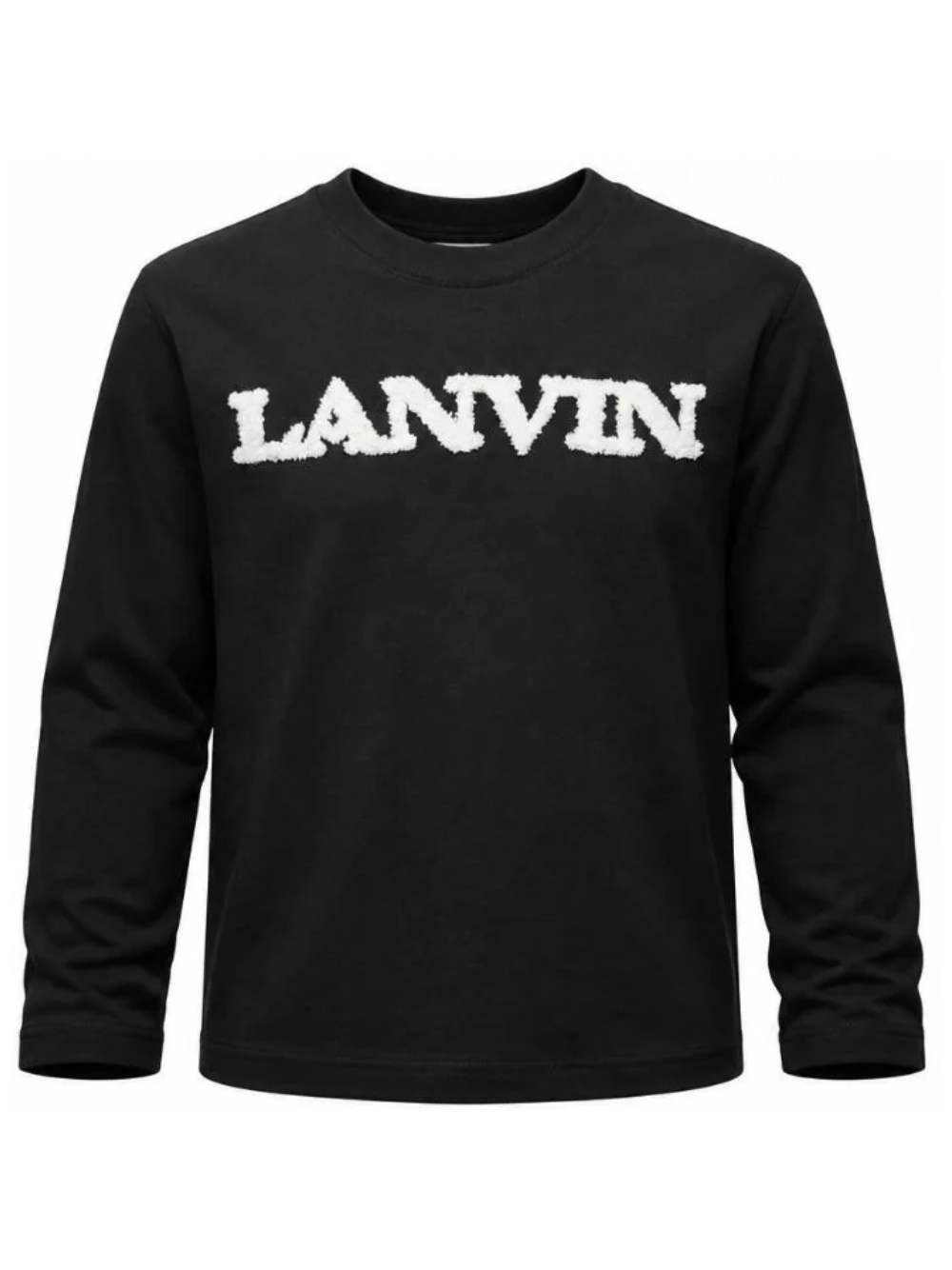T-shirt per bambino Lanvin Enfant nera con dettaglio logo N30481 09B LANVIN KIDS