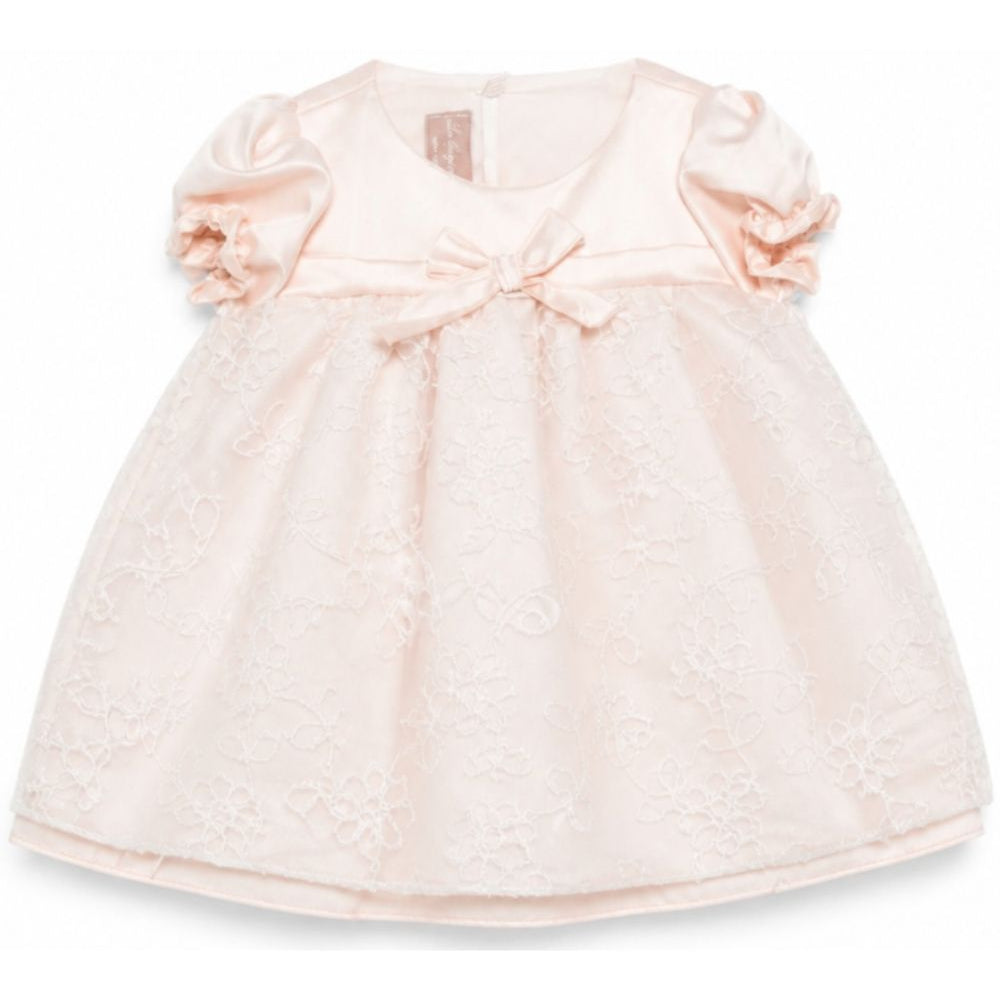Abito per neonata La Stupenderia rosa in pizzo floreale con dettaglio fiocco 3CBAB04 X34 LA STUPENDERIA KIDS