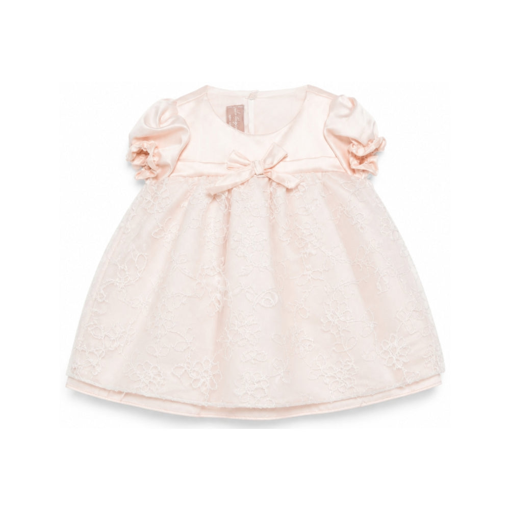 Abito per neonata La Stupenderia rosa in pizzo floreale con dettaglio fiocco 3CBAB04 X34 LA STUPENDERIA KIDS