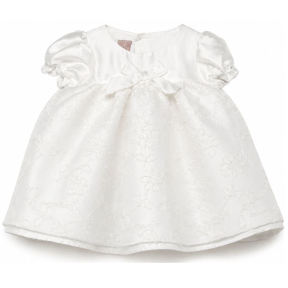 Abito per neonata La Stupenderia bianco in pizzo floreale con dettaglio fiocco 3CBAB04 X35 LA STUPENDERIA KIDS