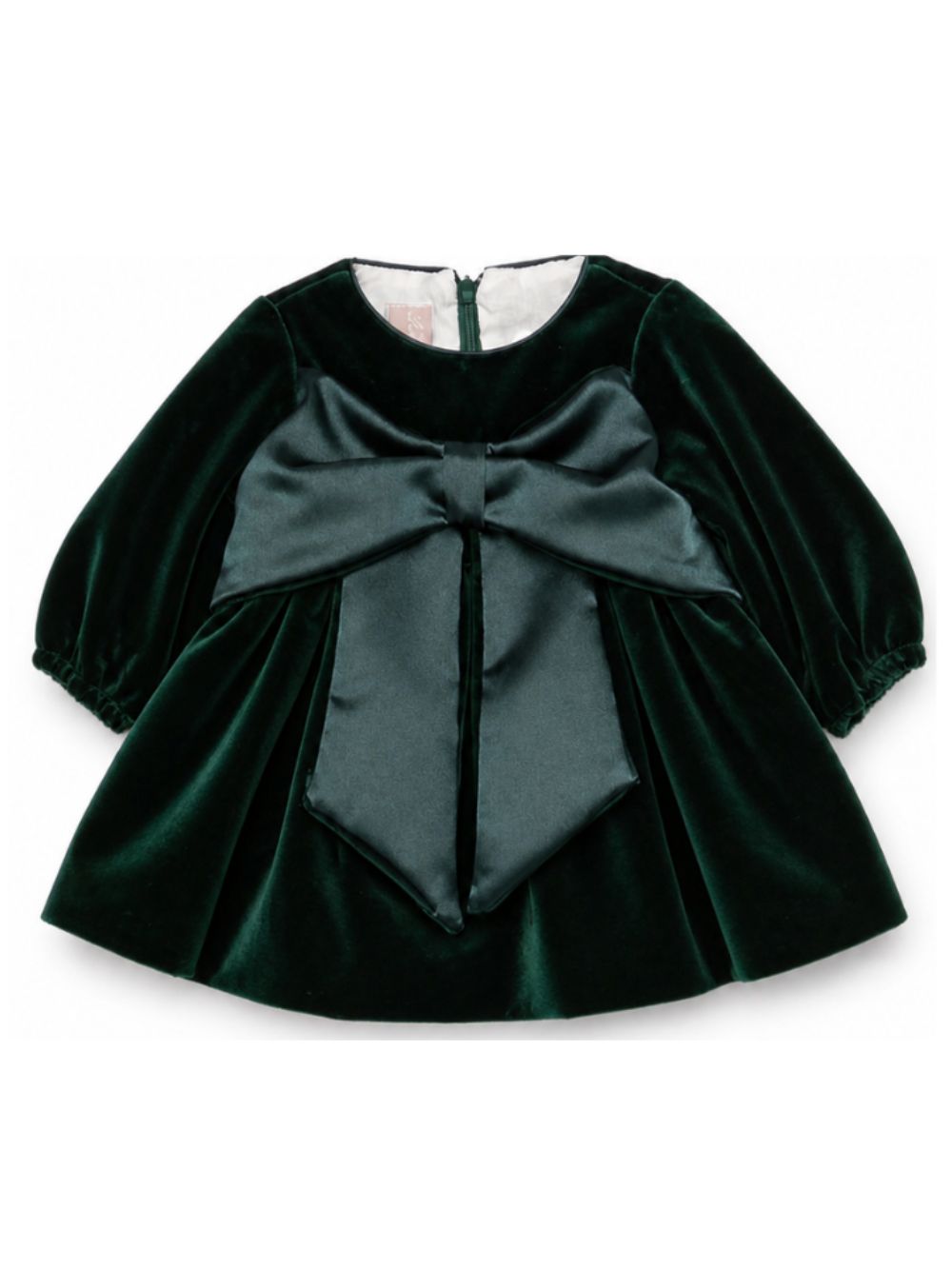 Abito per neonata La Stupenderia Kids verde scuro con dettaglio fiocco 3CBAB08 V80 LA STUPENDERIA KIDS
