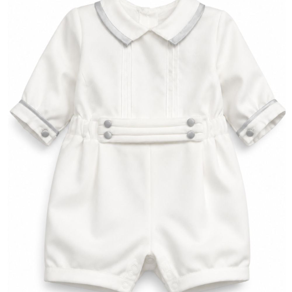 Tutina per neonato La Stupenderia Kids bianca con bottoni ed elastico in vita 3CBPG01 V02S15 LA STUPENDERIA KIDS