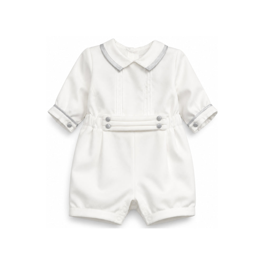 Tutina per neonato La Stupenderia Kids bianca con bottoni ed elastico in vita 3CBPG01 V02S15 LA STUPENDERIA KIDS