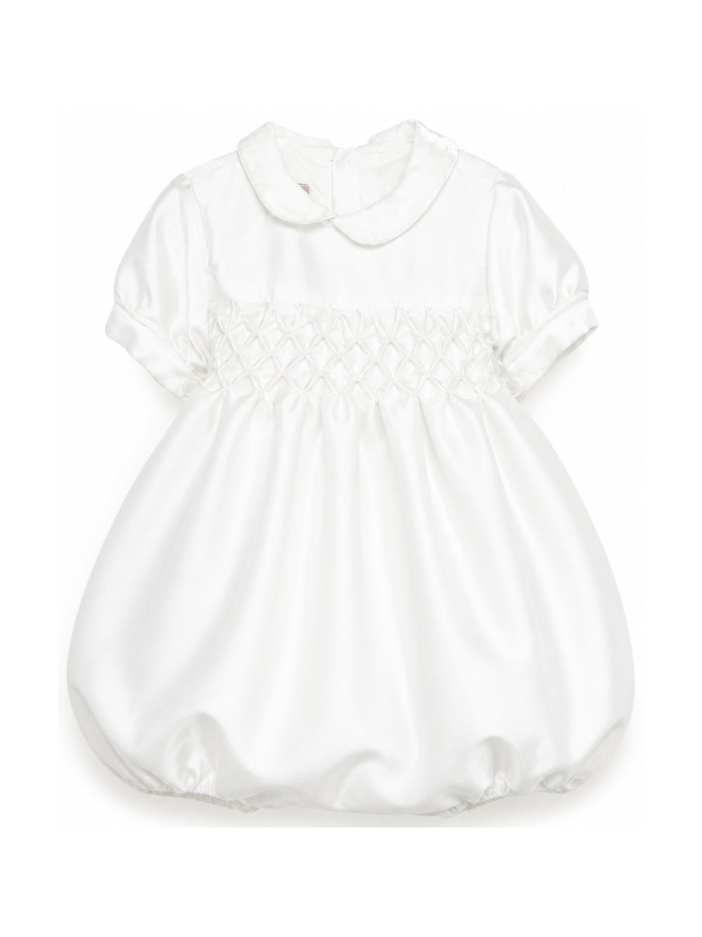 Tutina per neonata La Stupenderia Kids bianca con inserto con punto smock 3CBPG03 S60 LA STUPENDERIA KIDS