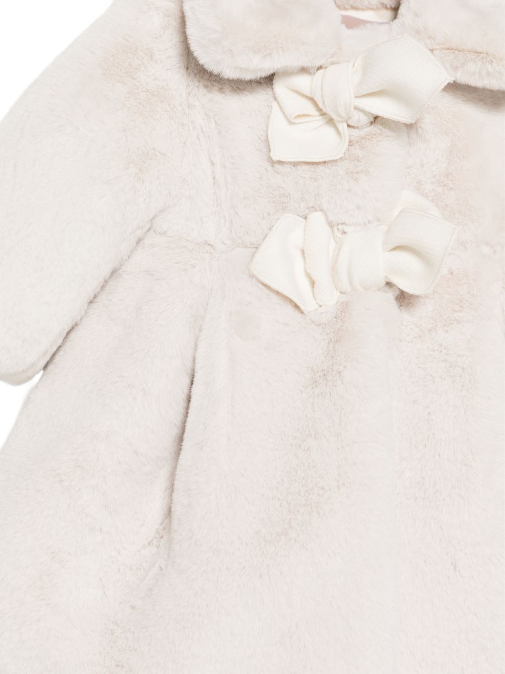 Cappotto per neonata La Stupenderia Kids bianco con texture di finta pelle 3CCGB28 W50 LA STUPENDERIA KIDS