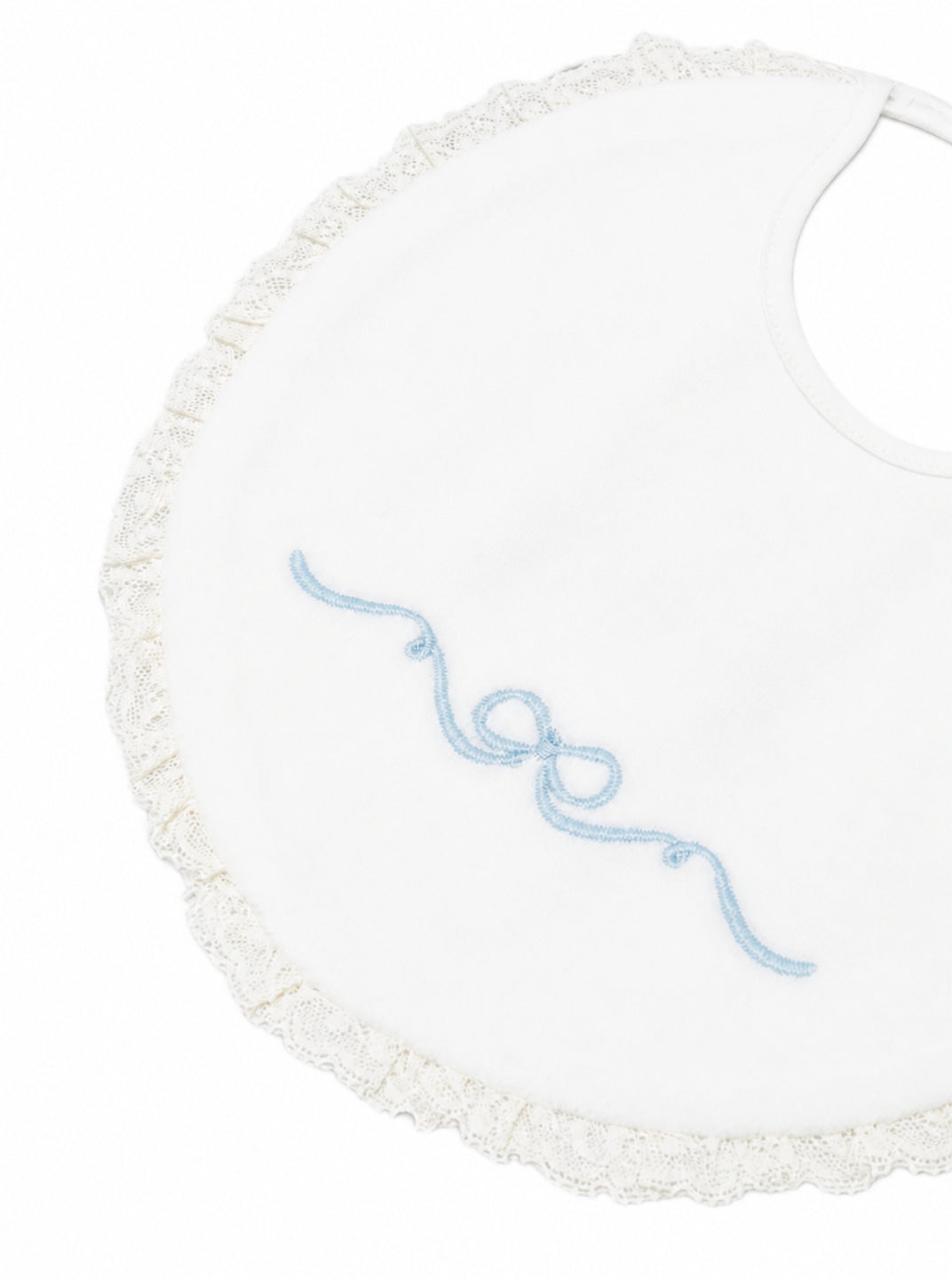 Bavaglino per neonati La Stupenderia Kids bianco con finiture in pizzo 3TBBV00 L02AZZ LA STUPENDERIA KIDS