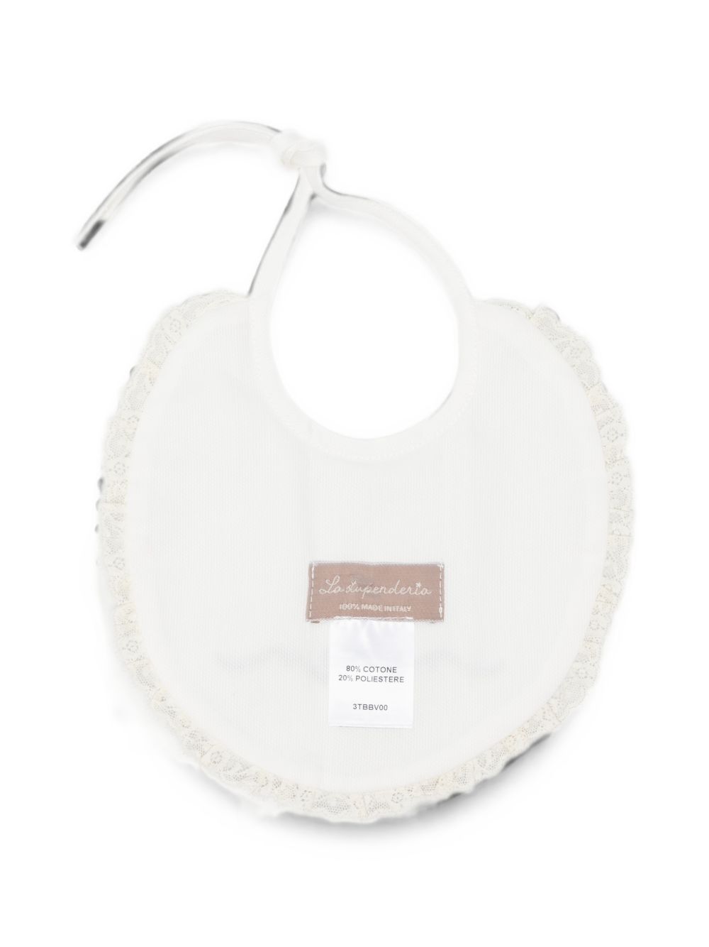 Bavaglino per neonati La Stupenderia Kids bianco con finiture in pizzo 3TBBV00 L02AZZ LA STUPENDERIA KIDS