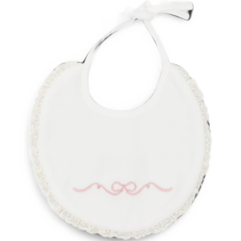 Bavaglino per neonati La Stupenderia Kids bianco con finiture in pizzo 3TBBV00 L02PIN LA STUPENDERIA KIDS