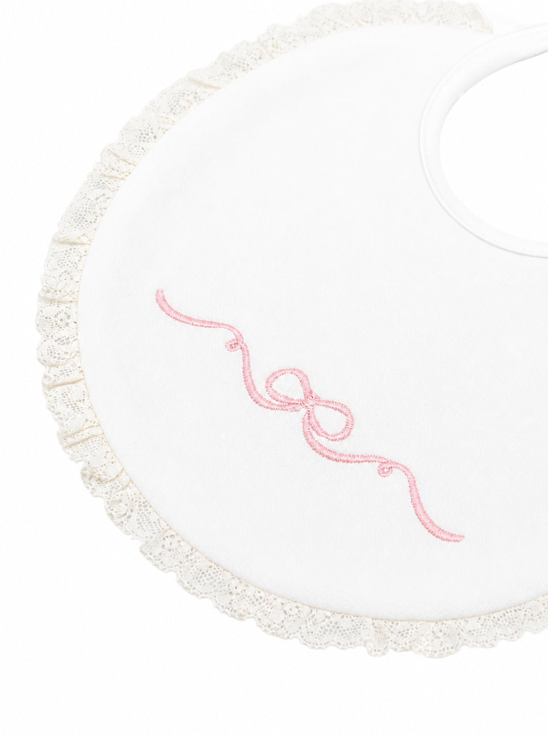 Bavaglino per neonati La Stupenderia Kids bianco con finiture in pizzo 3TBBV00 L02PIN LA STUPENDERIA KIDS