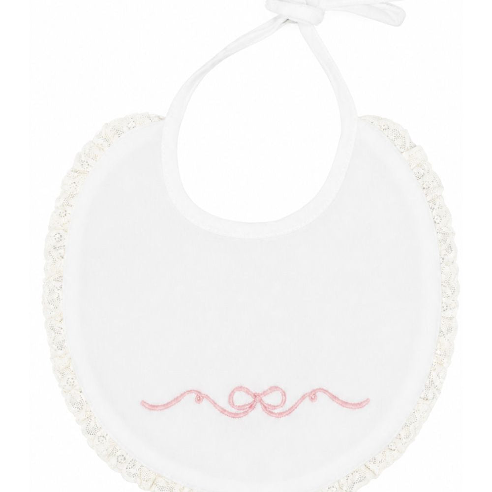 Bavaglino per neonati La Stupenderia Kids bianco con finiture in pizzo 3TBBV00 L02PIN LA STUPENDERIA KIDS