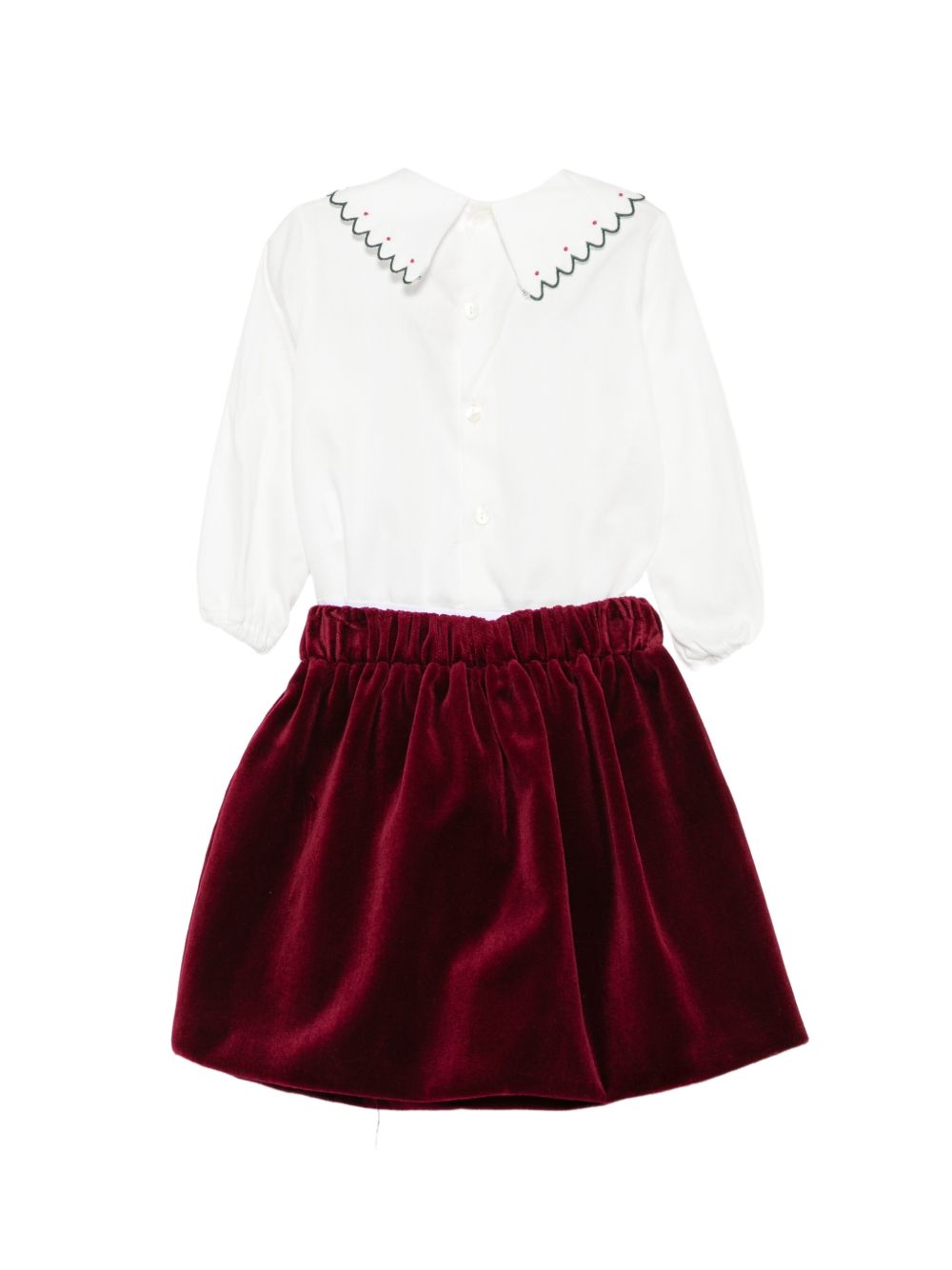 Set blusa e gonna per neonata La Stupenderia Kids multicolore con finitura in velluto 3TBCT06 V14 LA STUPENDERIA KIDS