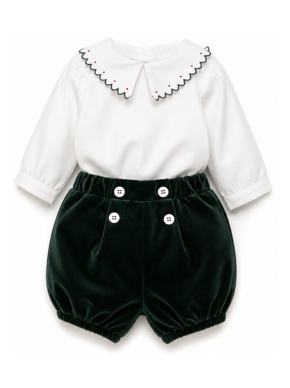Set camicia e shorts per neonato La Stupenderia Kids multicolore con colletto ricamato 3TBCT07 V80 LA STUPENDERIA KIDS