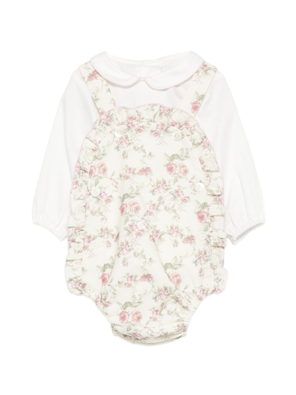 Set camicia e tutina per neonata La Stupenderia Kids bianca con stampa floreale 3TBCT08 T88 LA STUPENDERIA KIDS