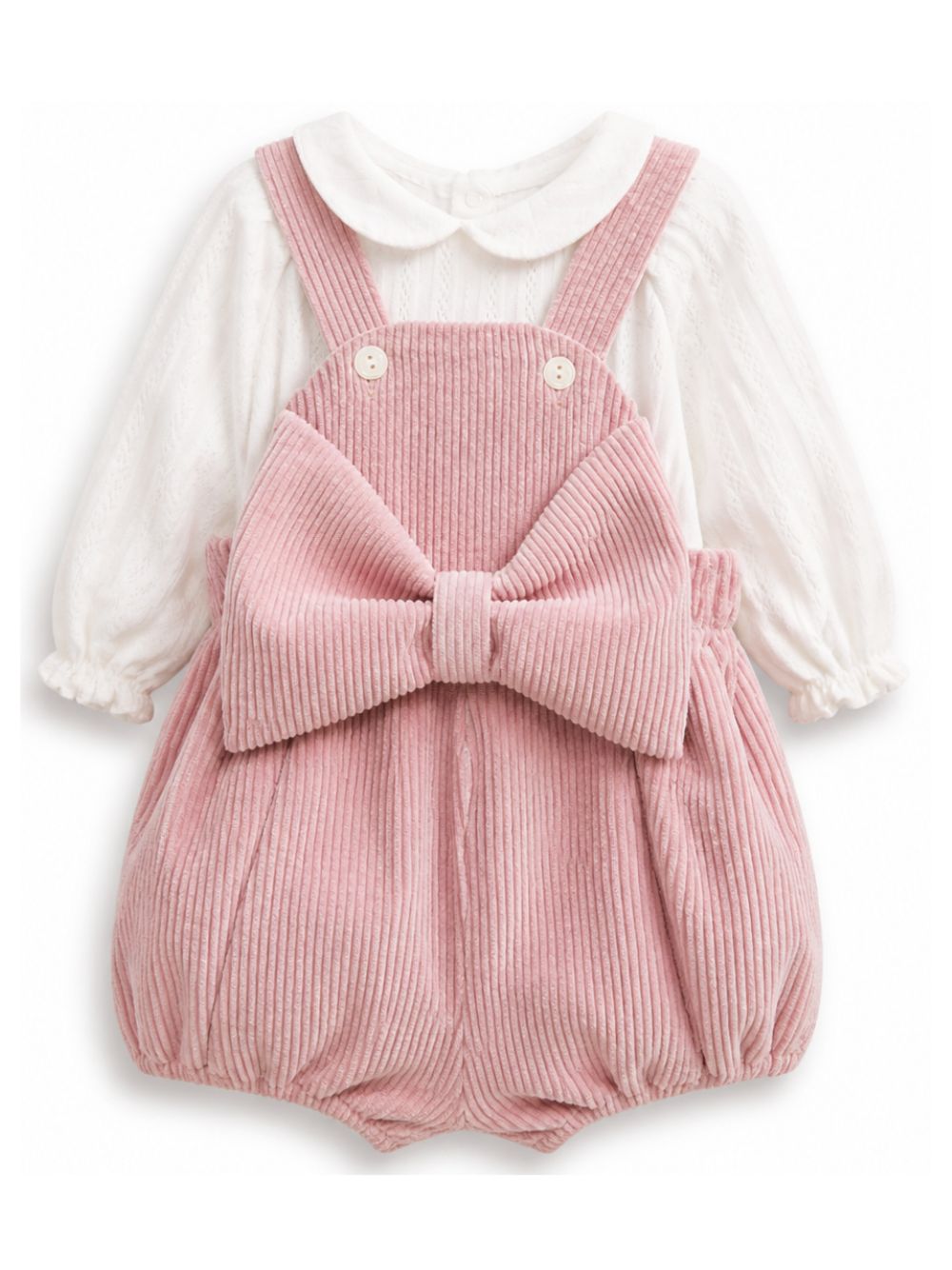 Set blusa e salopette per neonata La Stupenderia Kids multicolore con fiocco sul davanti 3TBCT12 V68 LA STUPENDERIA KIDS