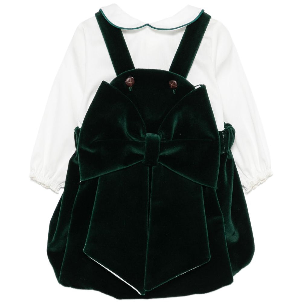 Set t-shirt e tutina per neonata La Stupenderia Kids verde con finitura vellutata 3TBCT12 V80 LA STUPENDERIA KIDS