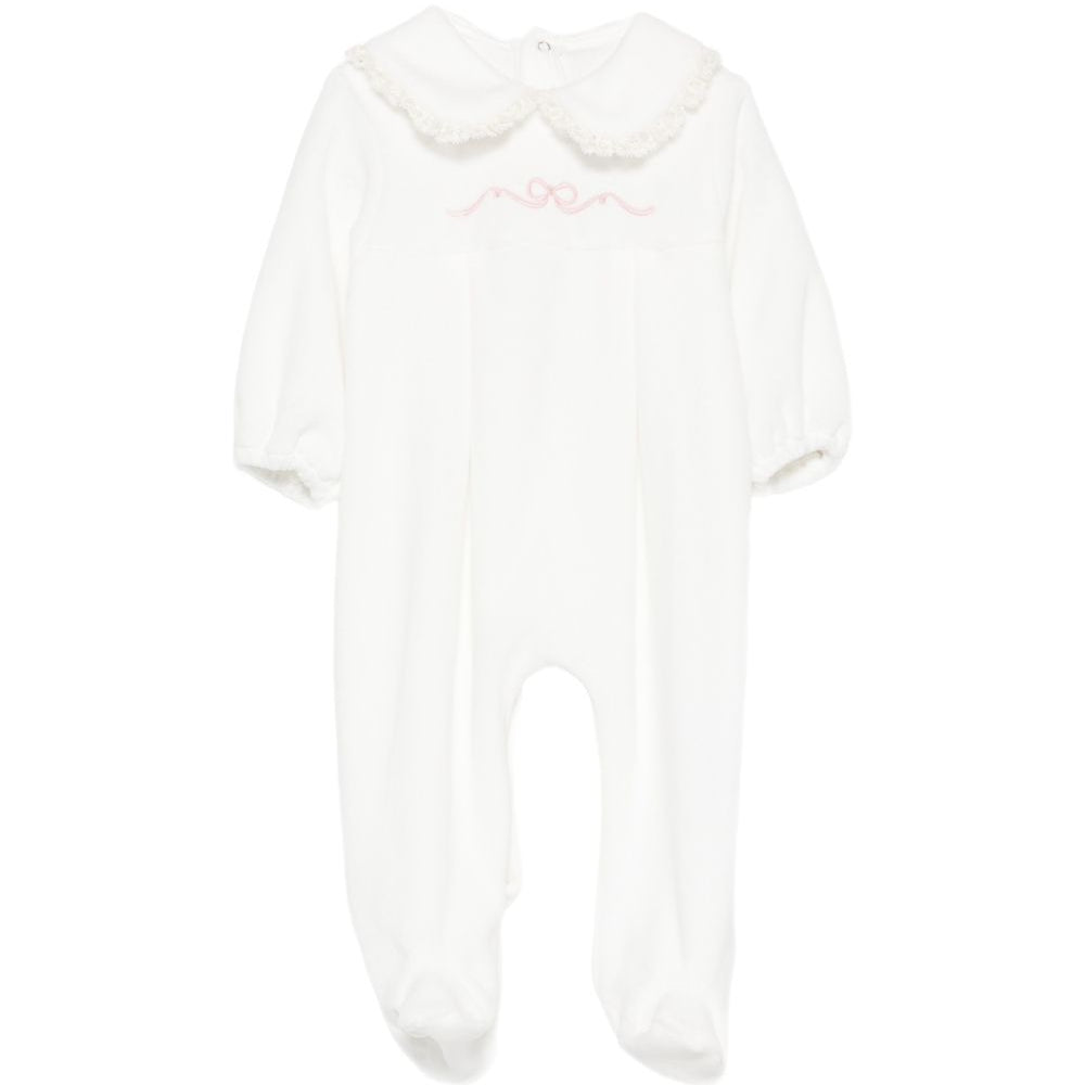 Tutina per neonata La Stupenderia Kids bianca con colletto alla Peter Pan 3TBTT00 L02PIN LA STUPENDERIA KIDS