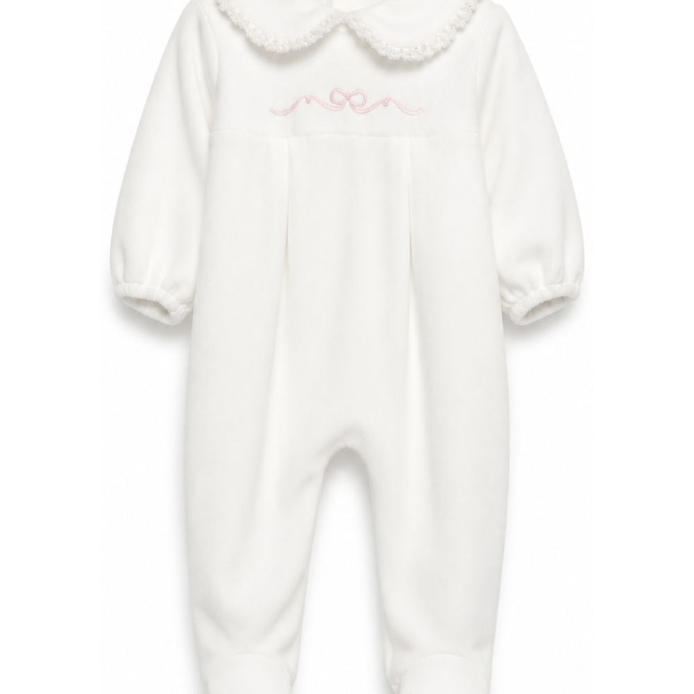 Tutina per neonata La Stupenderia Kids bianca con colletto alla Peter Pan 3TBTT00 L02PIN LA STUPENDERIA KIDS