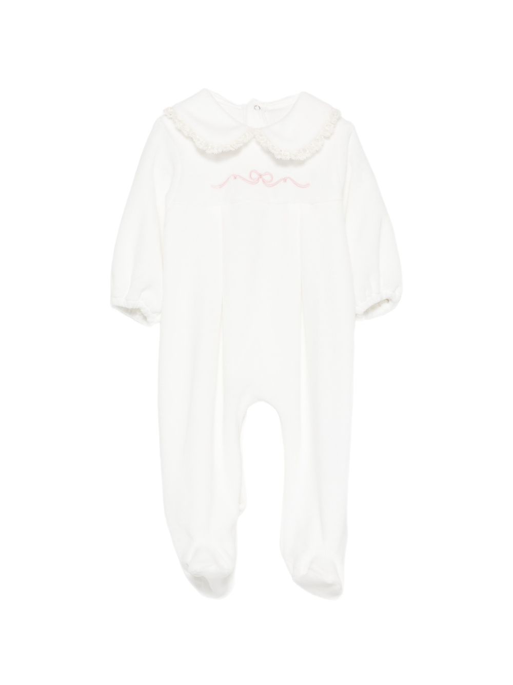 Tutina per neonata La Stupenderia Kids bianca con colletto alla Peter Pan 3TBTT00 L02PIN LA STUPENDERIA KIDS