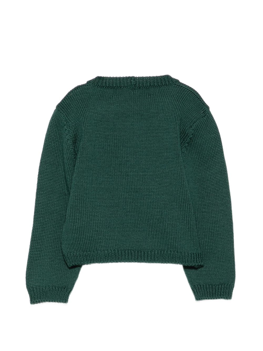Cardigan per neonata La Stupenderia Kids verde con dettaglio fiocco rosso 3WBS C56 LA STUPENDERIA KIDS