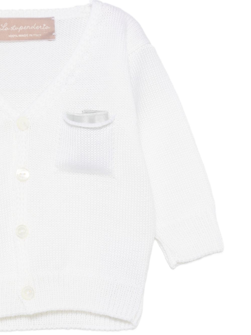 Cardigan per neonato La Stupenderia Kids bianco con scollo a V 3WCC R63 LA STUPENDERIA KIDS