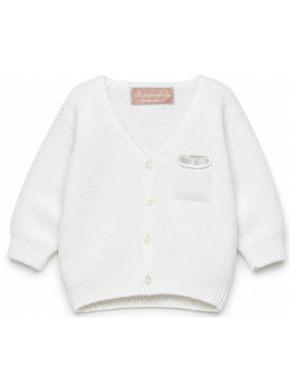 Cardigan per neonato La Stupenderia Kids bianco con scollo a V 3WCC R63 LA STUPENDERIA KIDS