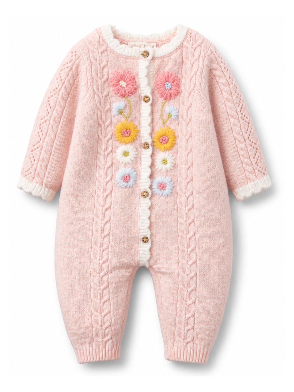 Tutina per neonata Louise Misha Kids rosa con trama intrecciata FRC-W26-O0126 BLUSH LOUISE MISHA KIDS