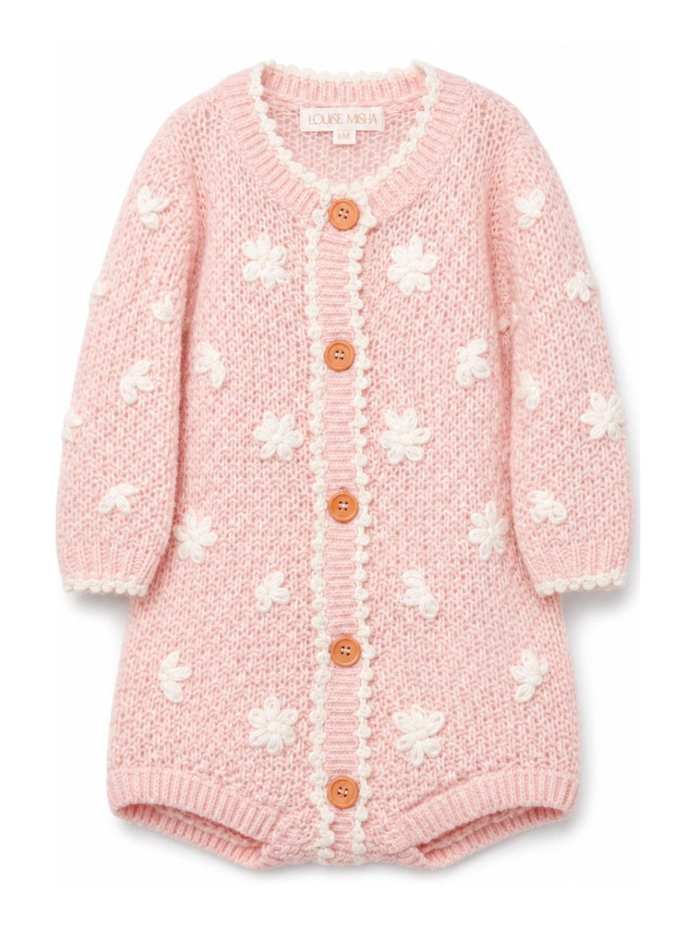 Tutine per neonata Louise Misha Kids rosa con trama intrecciata FRC-W26-R0128 BLUSH LOUISE MISHA KIDS